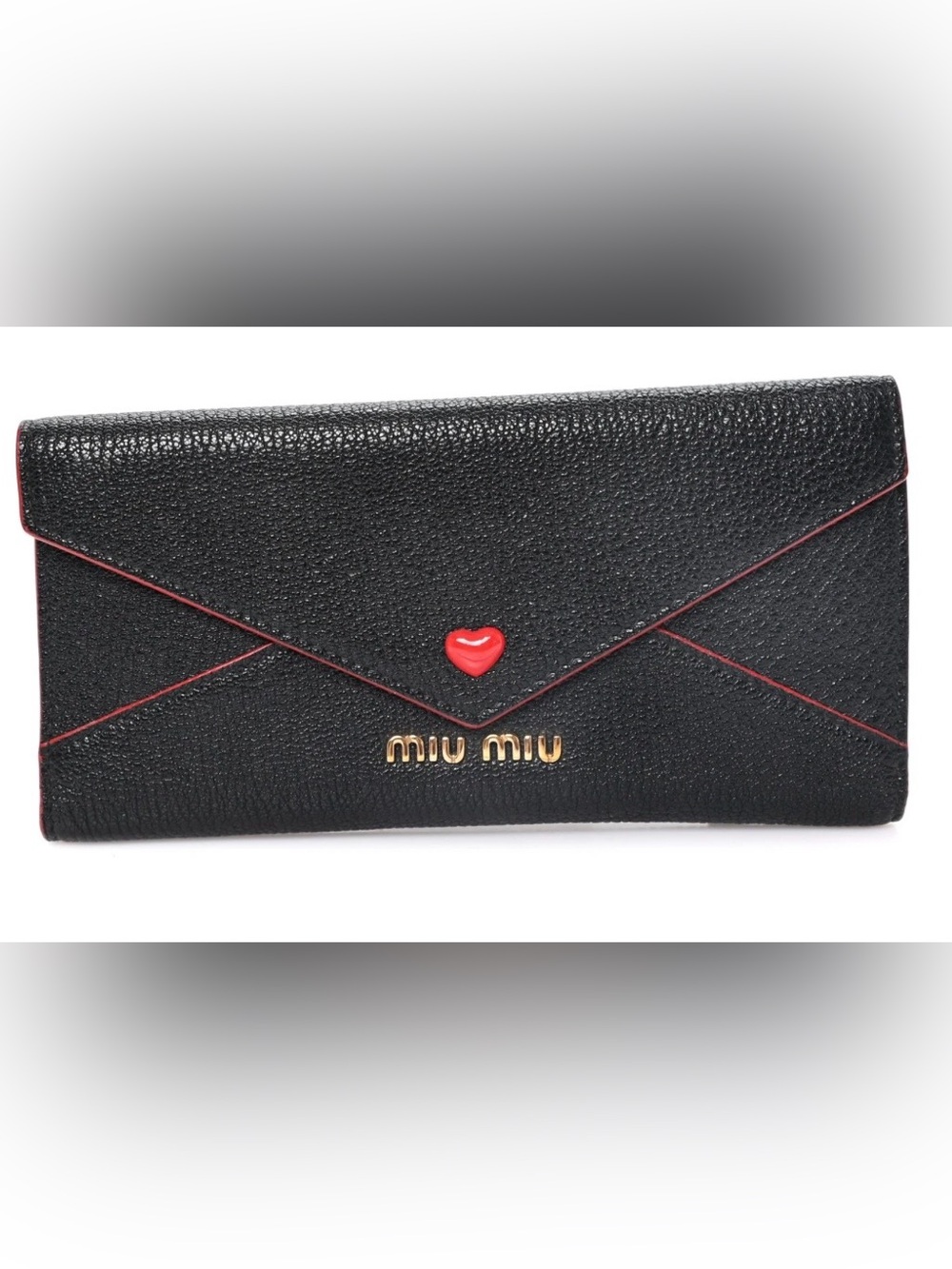 Goatskin Madras Love Envelope Wallet- Black